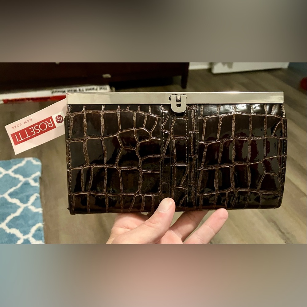 Rosetti Dark Brown Crocodile Embossed Wallet